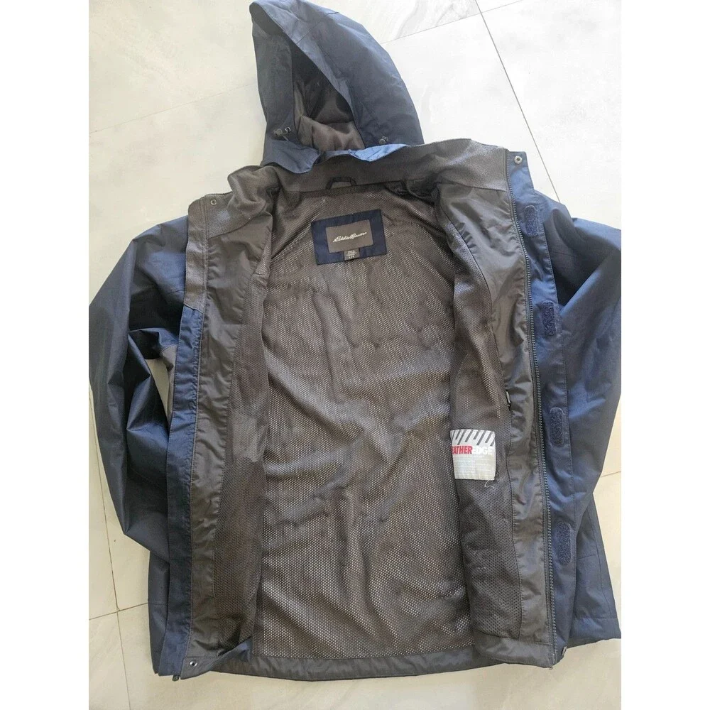 ​Eddie Bauer EB550 OneWater Yacht Group Men's Rain Jacket Hooded Blue Large